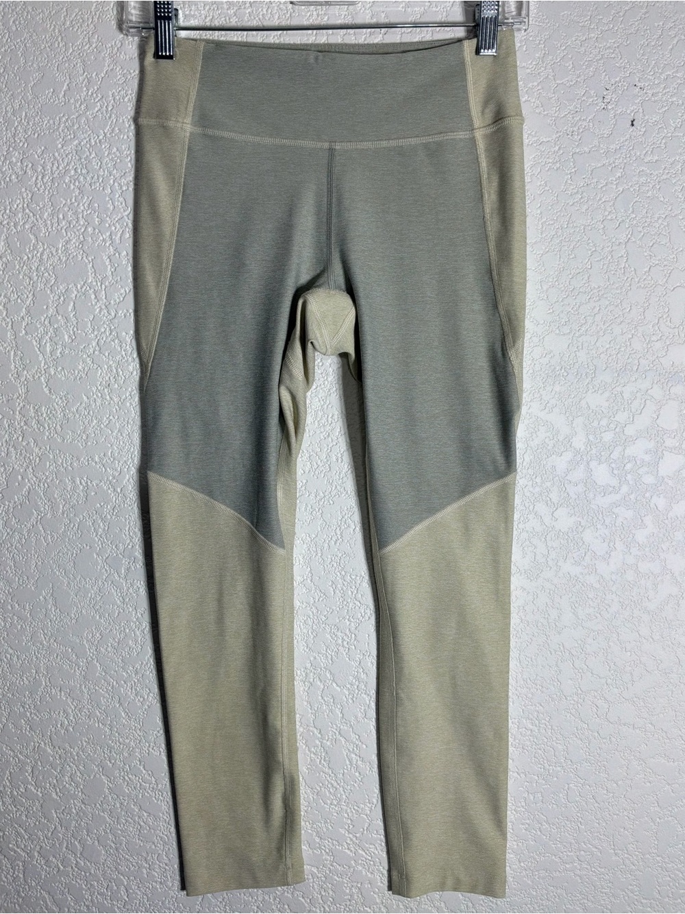 Outdoor Voices Women's Smal Two Tone Leggings Olive Green and Gray Activewear
